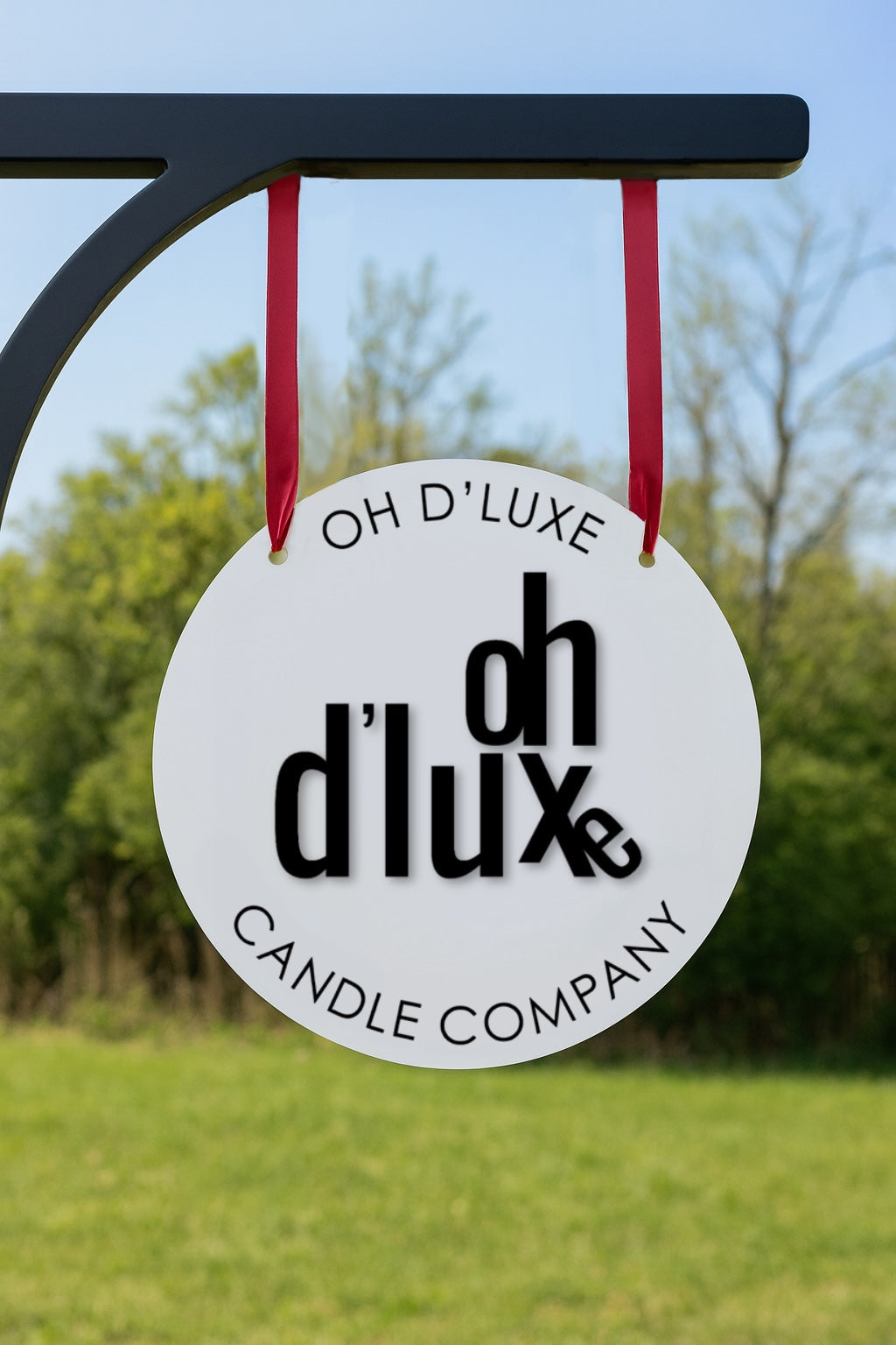 Custom Round Hanging Sign with Dimensional Logo