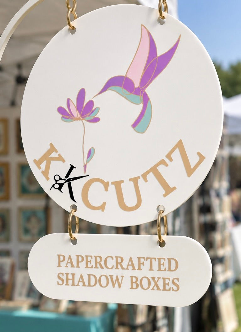 Custom Round Acrylic Double sided Hanging Sign with Dimensional Logo