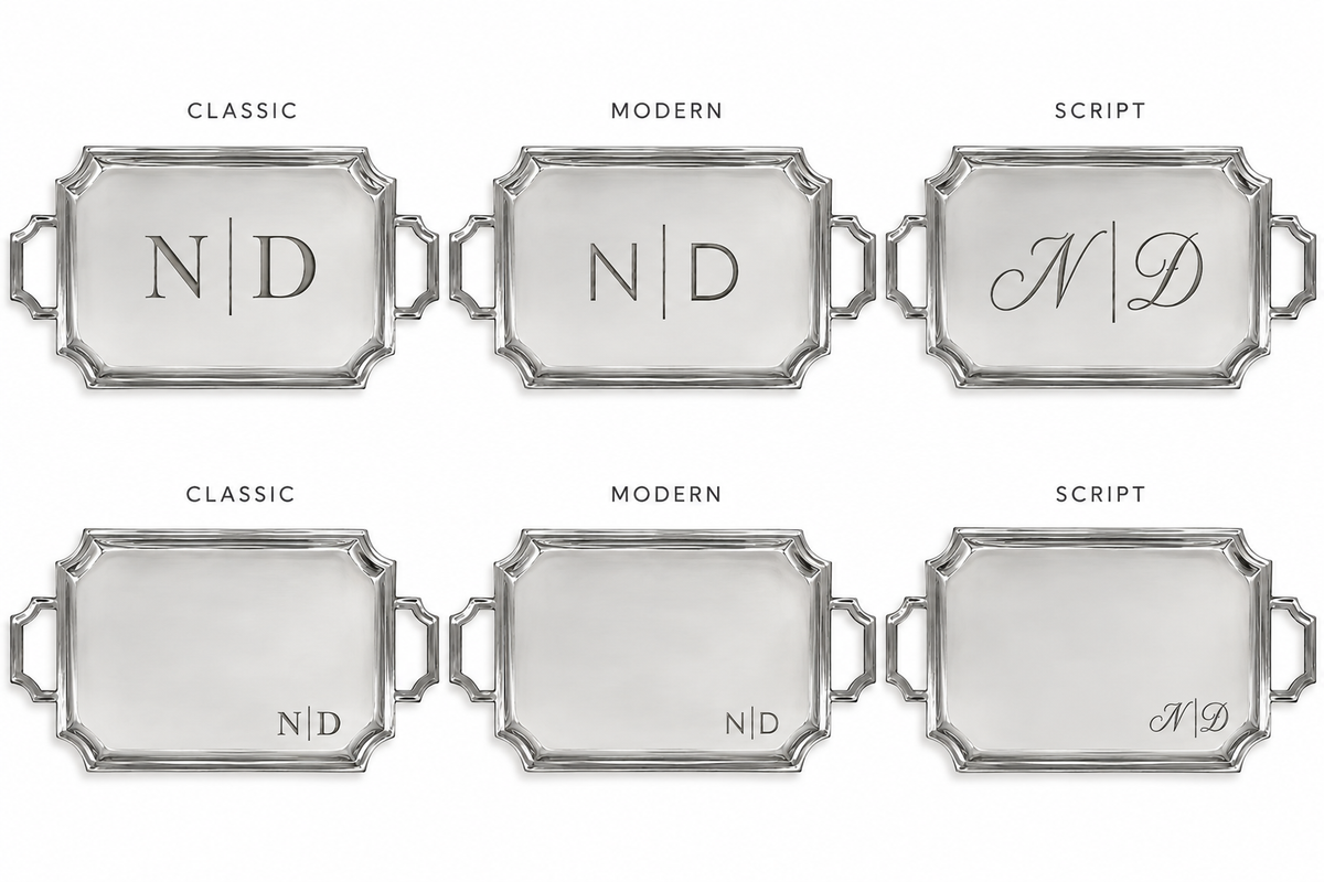Personalized Silver Serving Tray