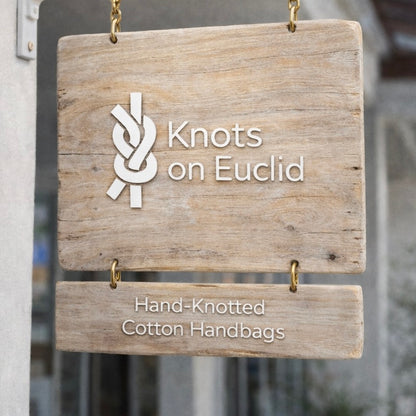 Square wooden hanging sign