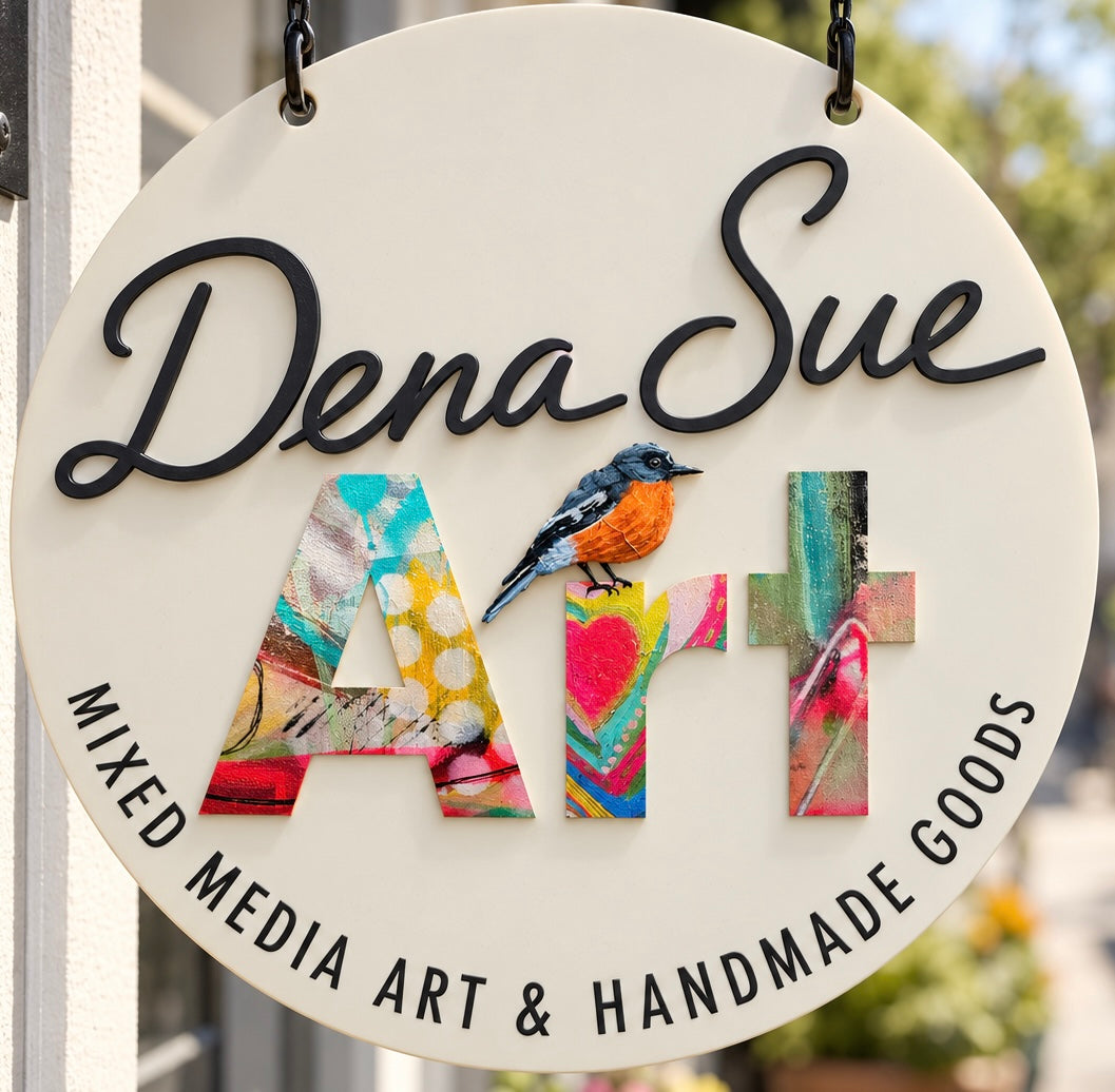 Custom Round Acrylic Double sided Hanging Sign with Dimensional Logo