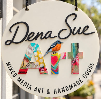 Custom Round Acrylic Double sided Hanging Sign with Dimensional Logo