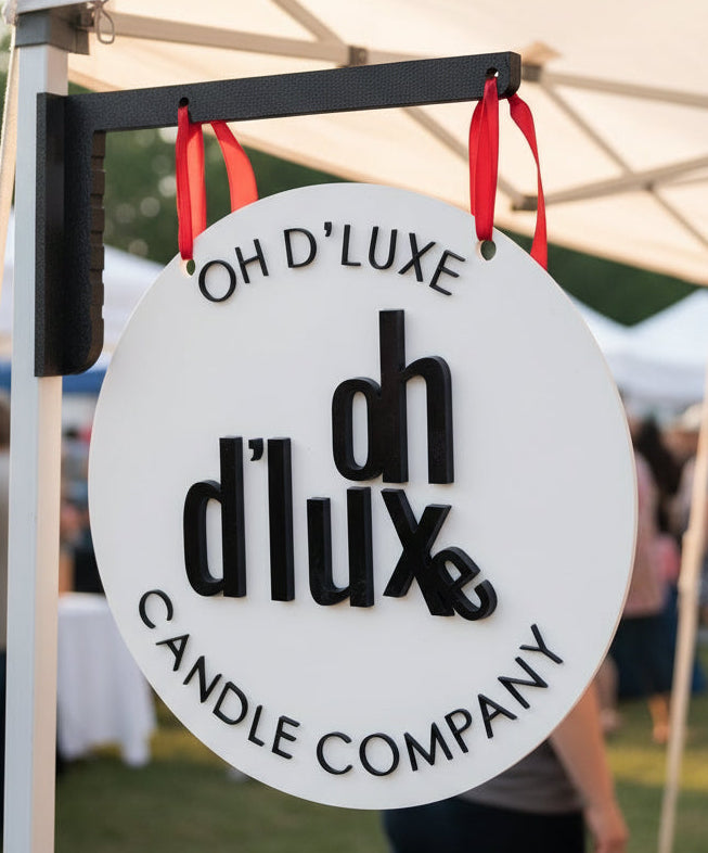 Custom Acrylic Round Hanging Sign with Dimensional Logo