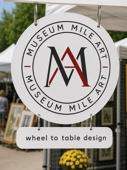 Custom Round Acrylic Double sided Hanging Sign with Dimensional Logo