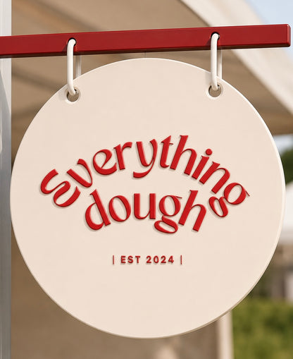 Custom Round Acrylic Double sided Hanging Sign with Dimensional Logo