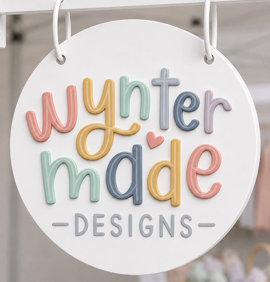 Custom Round Acrylic Double sided Hanging Sign with Dimensional Logo