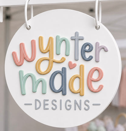 Custom Round Acrylic Double sided Hanging Sign with Dimensional Logo