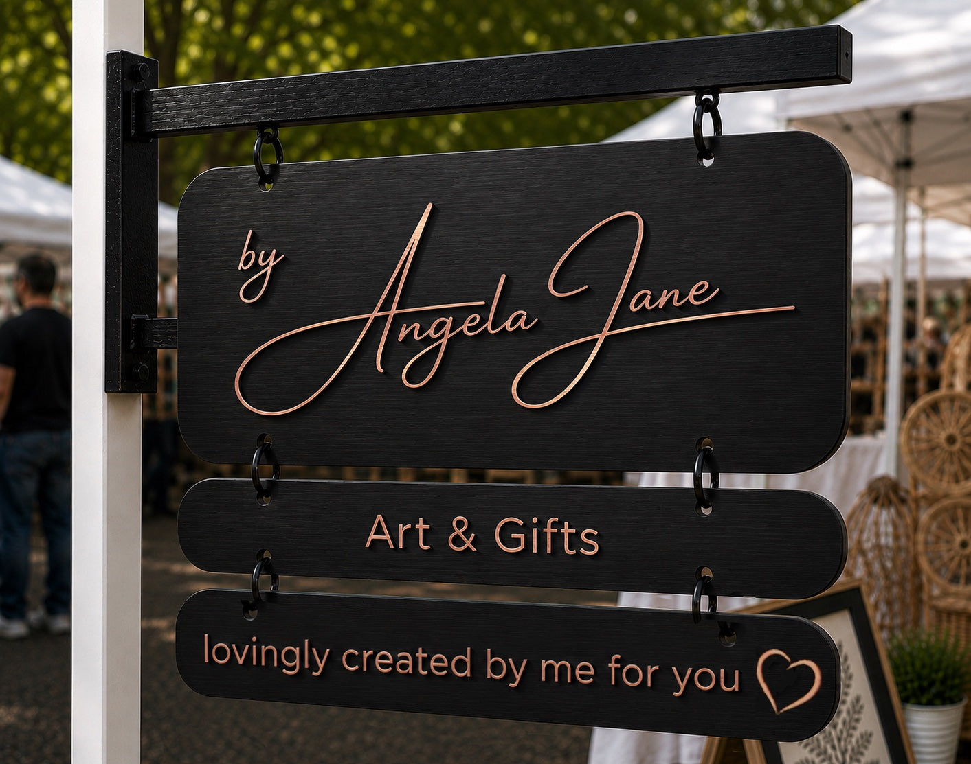 Custom double-sided rounded rectangle hanging sign