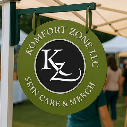 Custom Acrylic Round Hanging Sign with Dimensional Logo