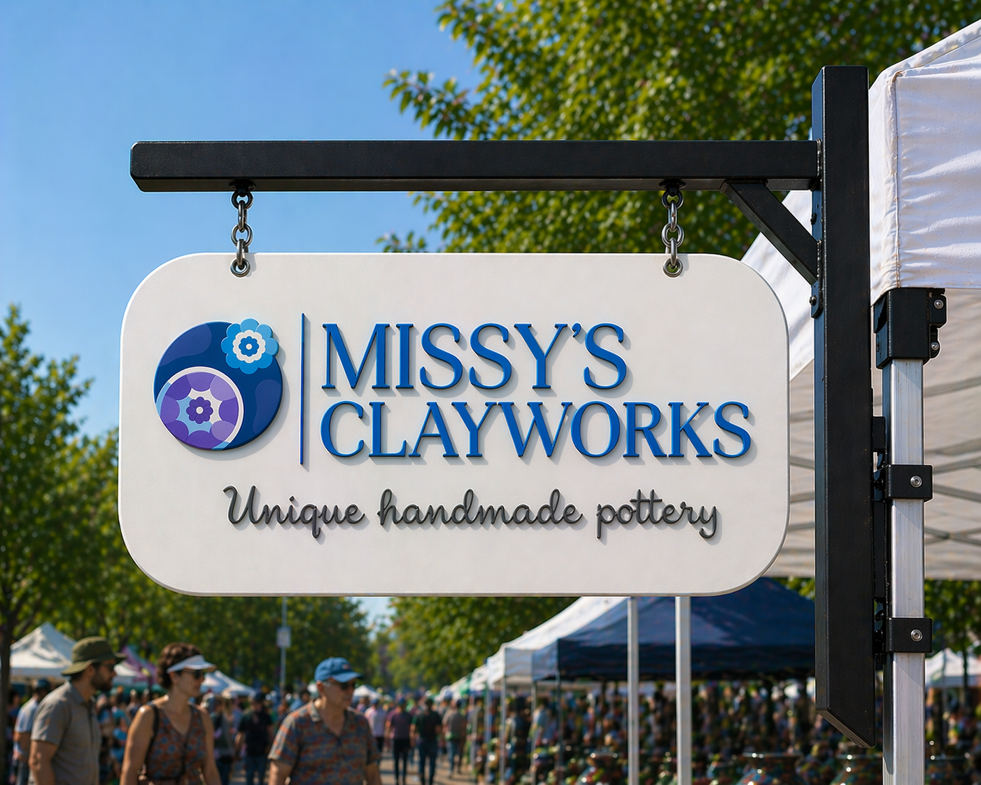 Custom double-sided rounded rectangle hanging sign