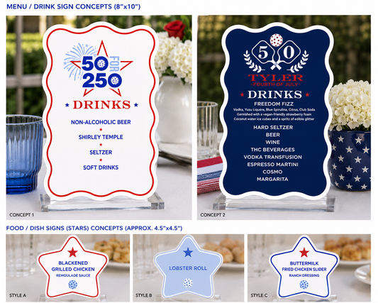 Custom Acrylic Drink & Food Signs