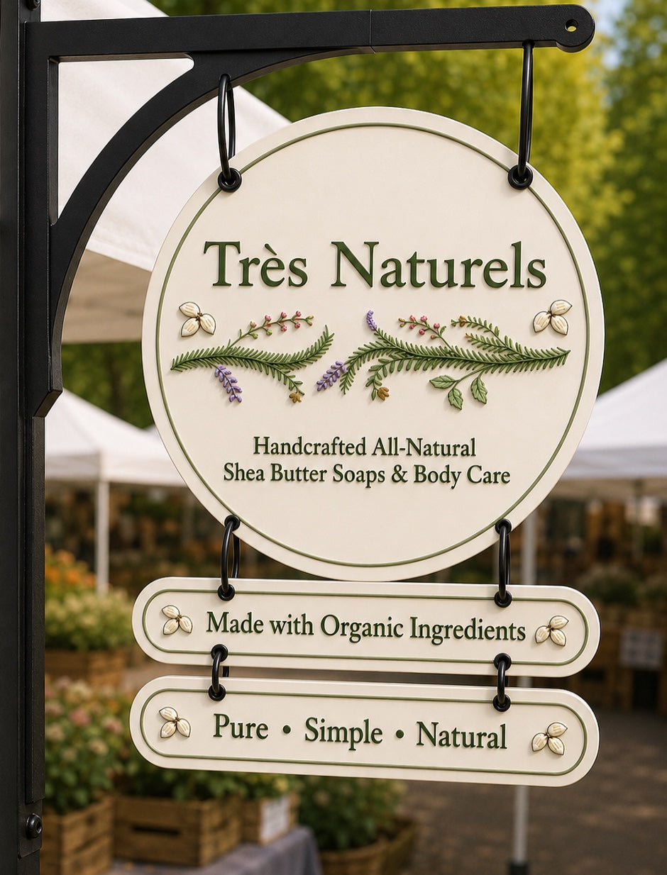 16” round hanging sign with extra tall bracket